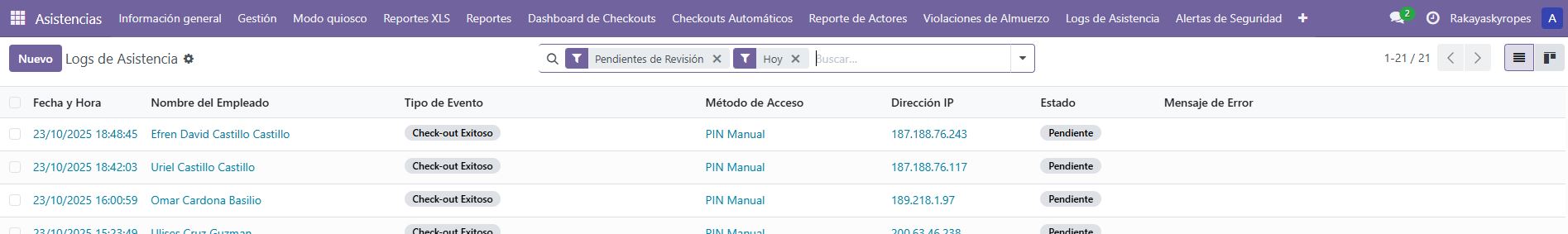 Sistema de Gestión de Asistencias